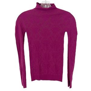 Intimately Free People purple long sleeve mock neck perforated shirt size XS